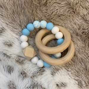 Silicone and Wood Beaded Teething Toy